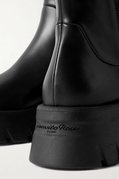 Gianvito Rossi Montey 20 Leather Knee Boots Black Women's