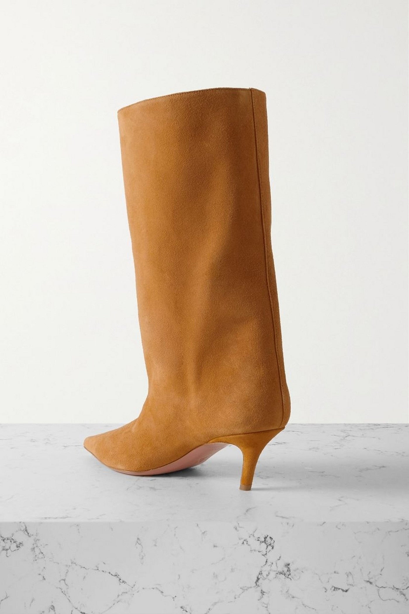Amina Muaddi Fiona Suede Boots Camel Women's