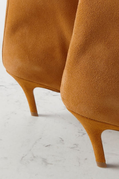 Amina Muaddi Fiona Suede Boots Camel Women's