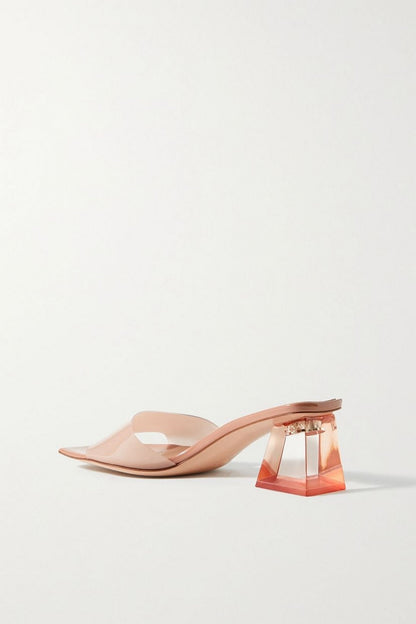 Gianvito Rossi 55 Pvc Mules Neutral Women's
