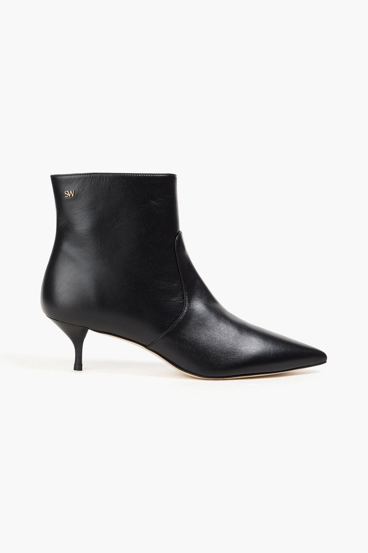 Stuart Weitzman Mara 50 Leather Ankle Boots Black Women's