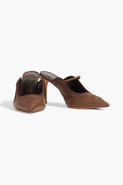 Alexandre Birman Millie 86 Perforated Leather Mules Brown Women's