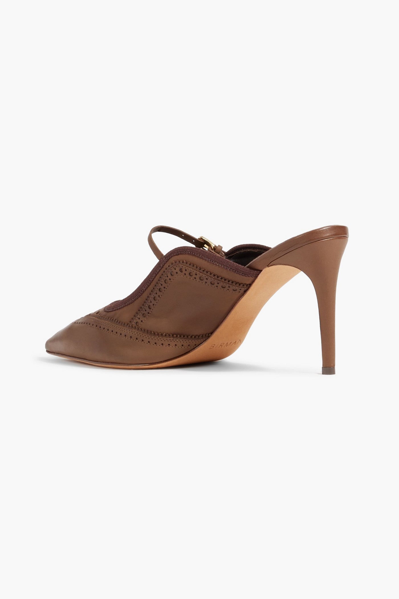 Alexandre Birman Millie 86 Perforated Leather Mules Brown Women's