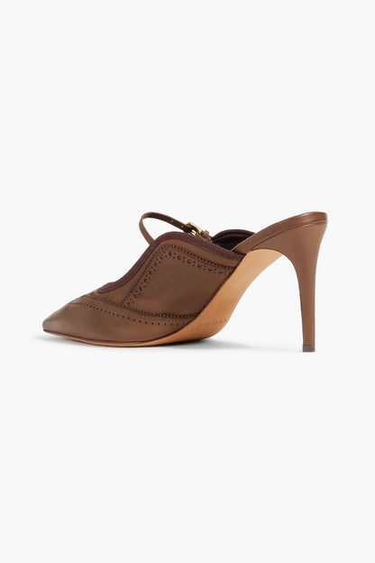 Alexandre Birman Millie 86 Perforated Leather Mules Brown Women's