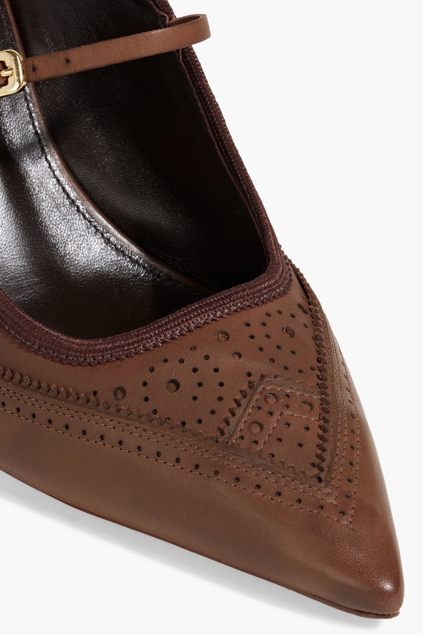 Alexandre Birman Millie 86 Perforated Leather Mules Brown Women's