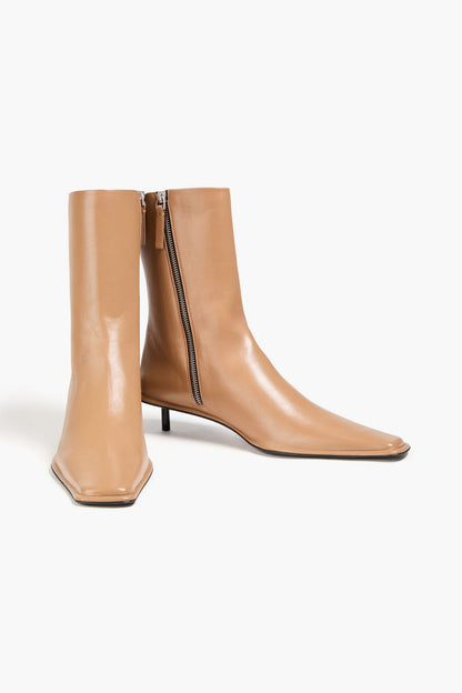 Jil Sander Leather Ankle Boots Neutral Women's