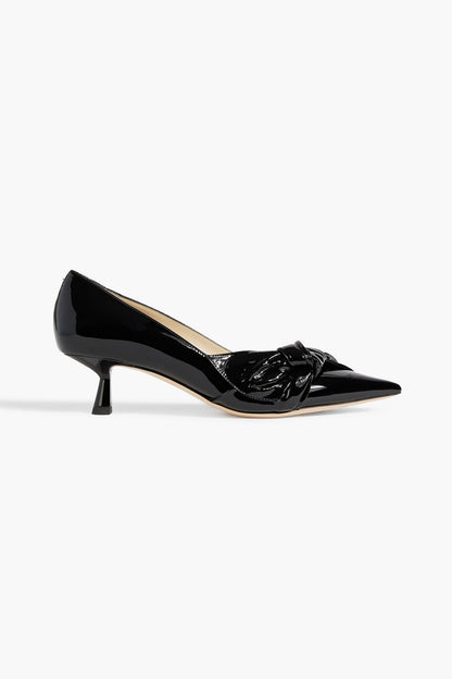 Jimmy Choo Elinor 45 Bow-Detailed Patent-Leather Pumps Black Women's