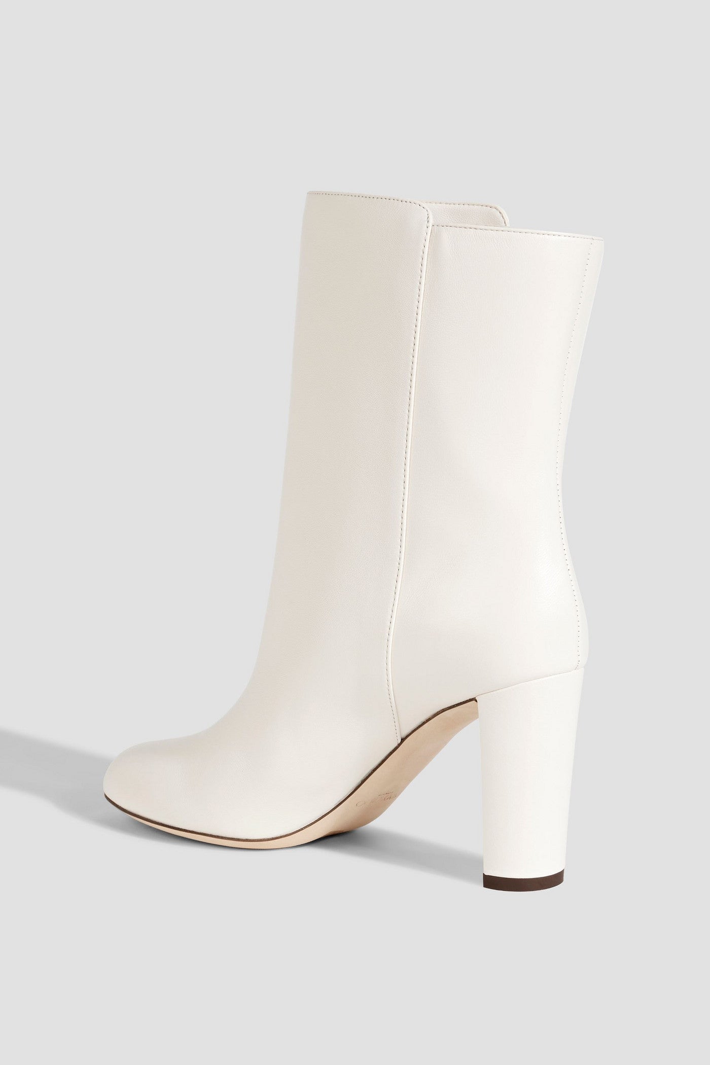 Jimmy Choo Rina 85 Embellished Leather Ankle Boots Ivory Women's