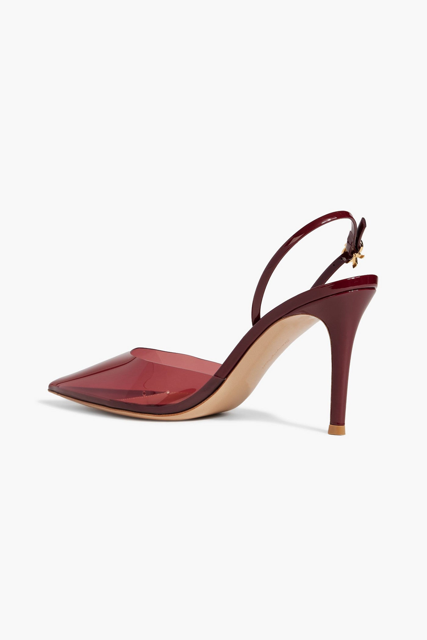 Gianvito Rossi Ribbon D'orsay 85 Patent-Leather And Pvc Slingback Pumps Claret Women's