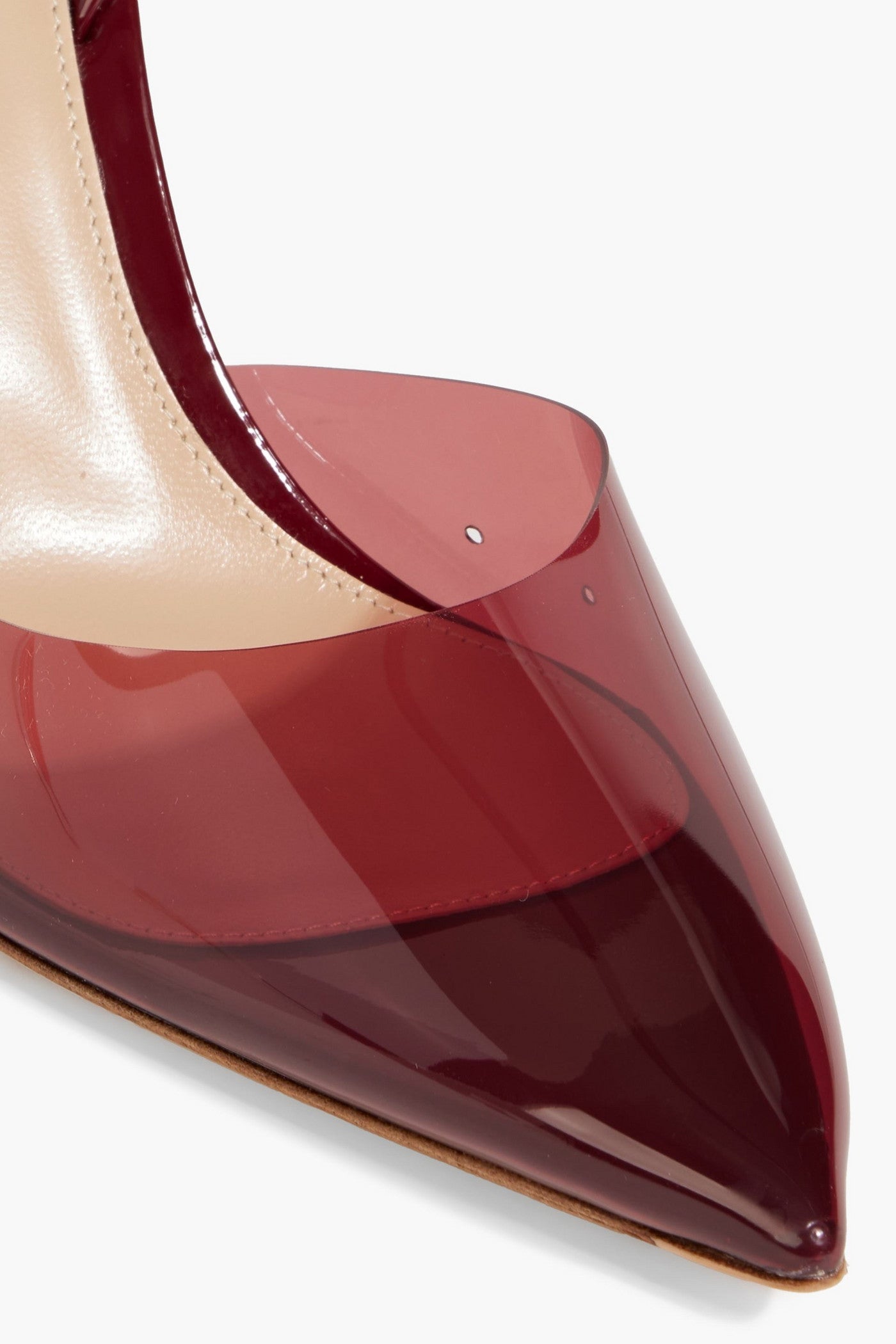 Gianvito Rossi Ribbon D'orsay 85 Patent-Leather And Pvc Slingback Pumps Claret Women's