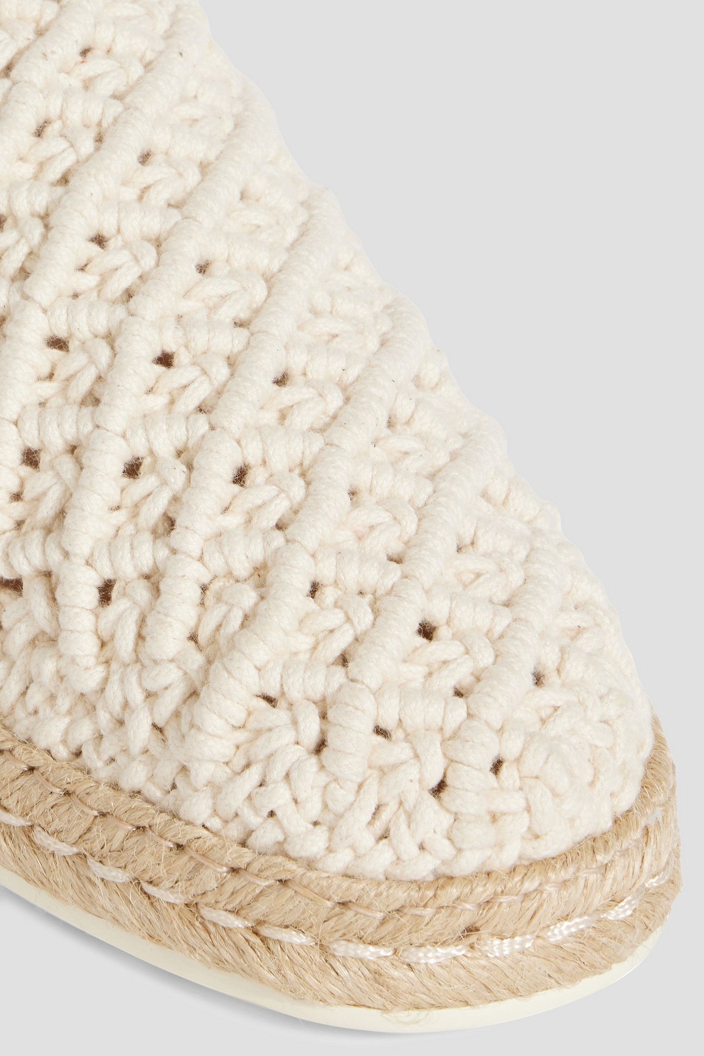 Tod's Crochet And Leather Collapsible-Heel Espadrilles Ecru Women's