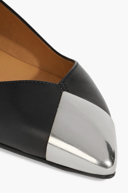 Isabel Marant Arsan Embellished Leather Point-Toe Flats Black Women's