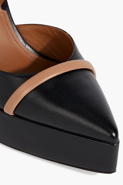 Malone Souliers Shay 125 Leather Platform Slingback Pumps Black Women's