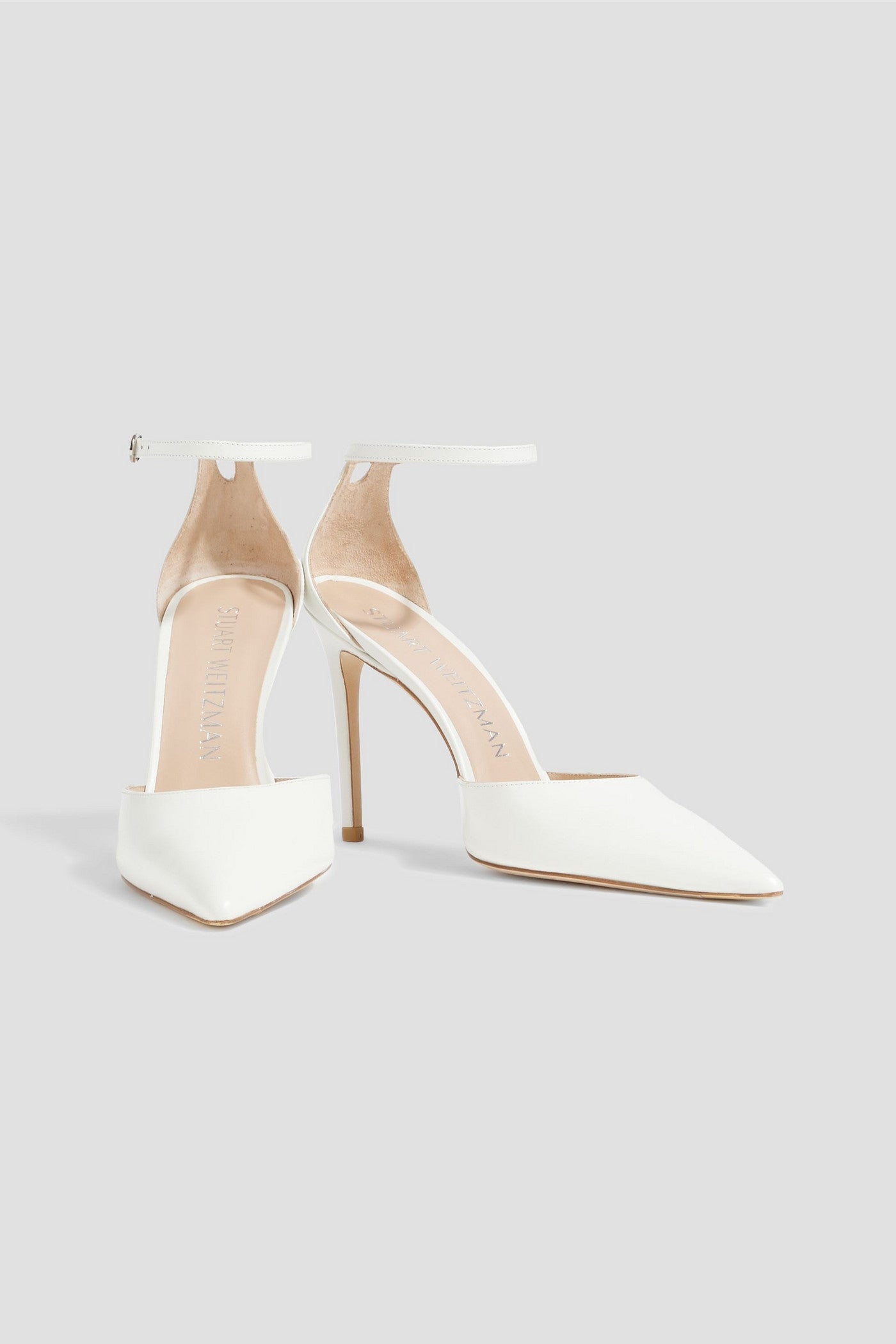 Stuart Weitzman Stuart 100 Leather Pumps White Women's