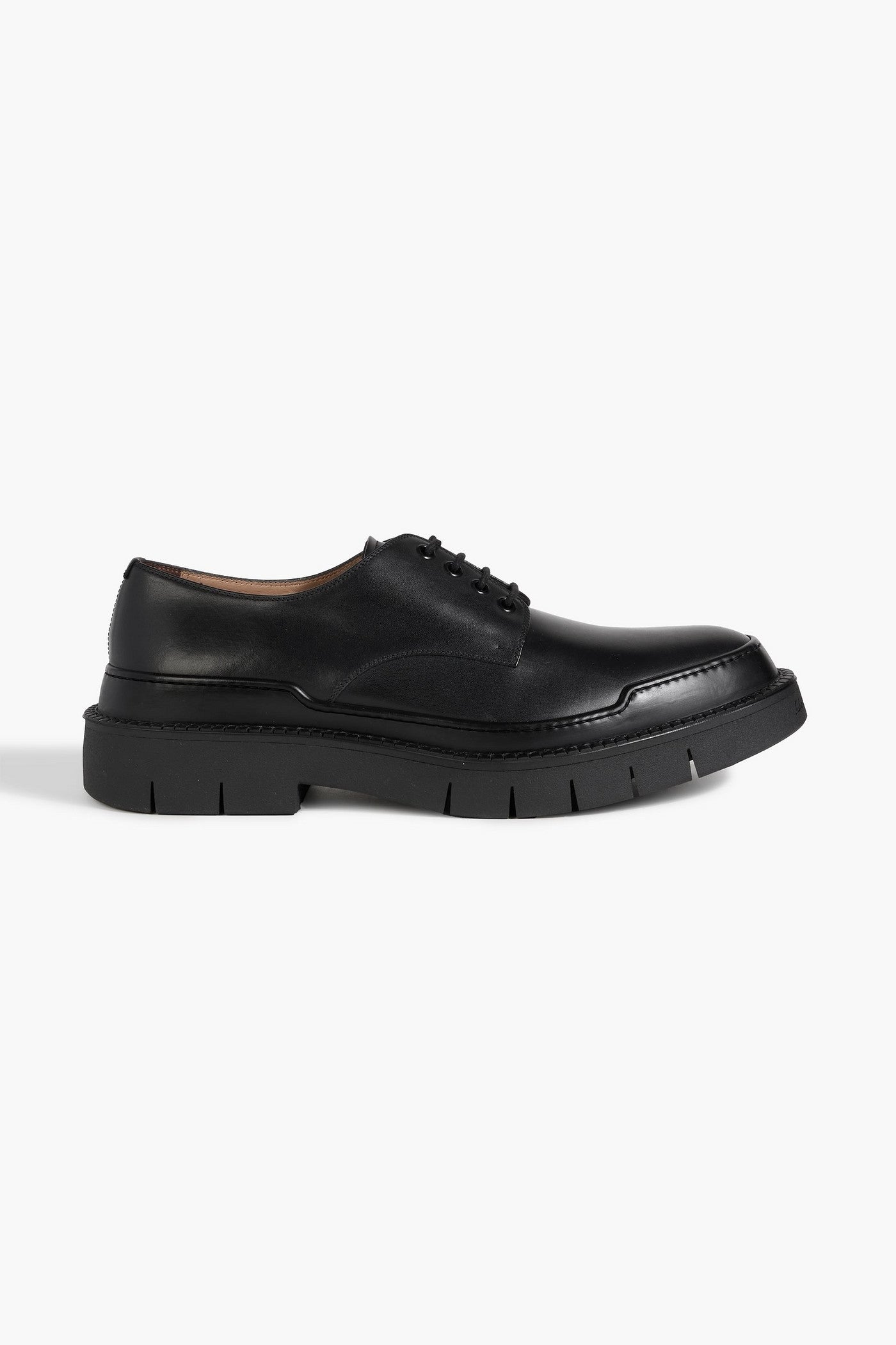 Ferragamo Ninja Leather Derby Shoes Black