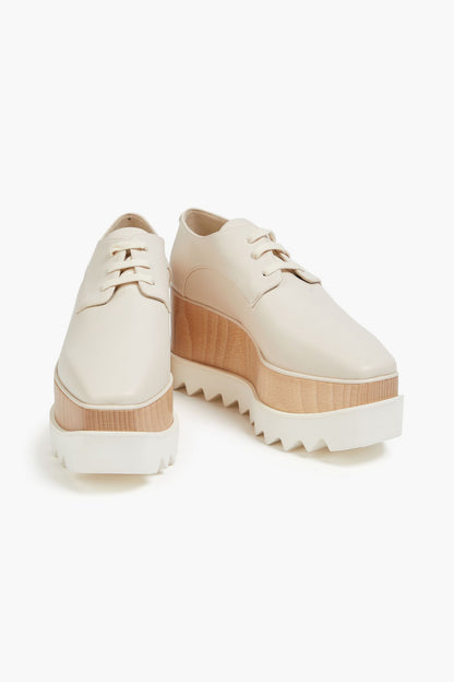 Stella Mccartney + Yoshimoto Nara Elyse Printed Platform Brogues Ecru Women's