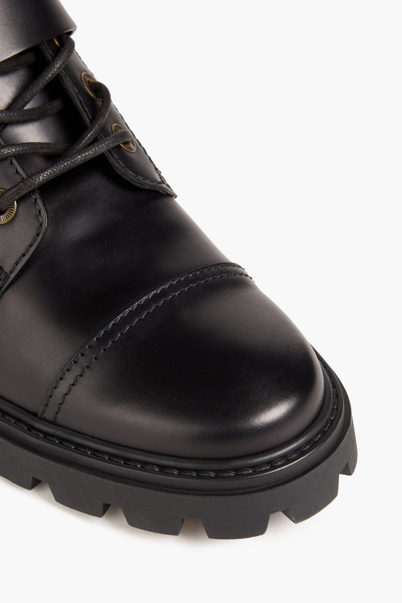 Tod's Buckled Leather Combat Boots Black Women's