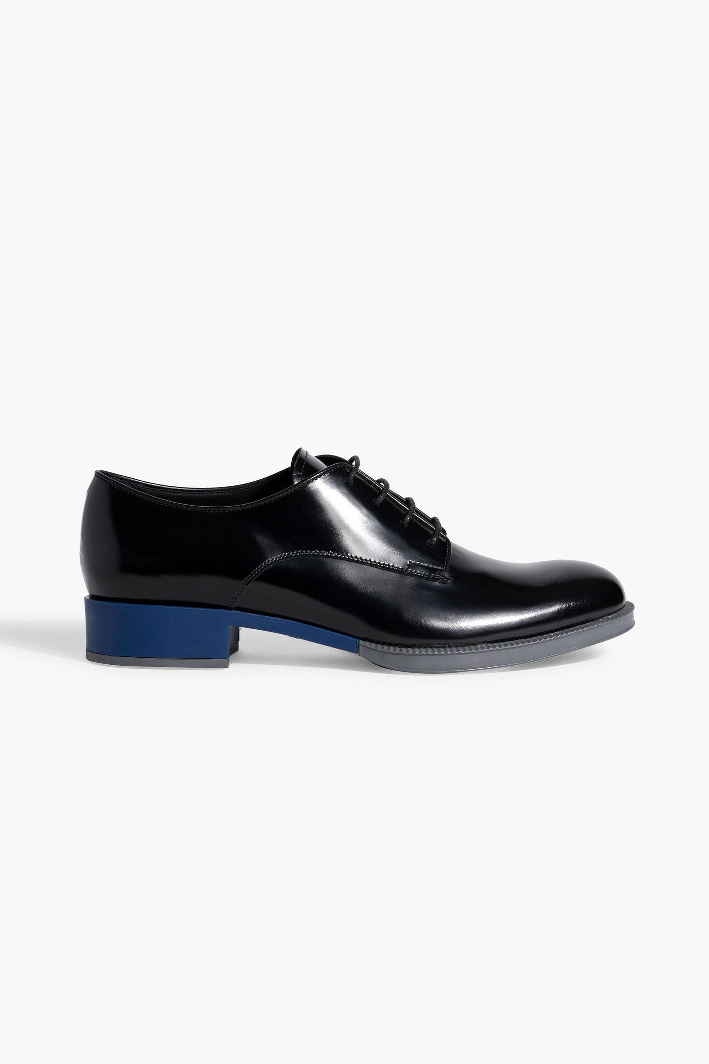 Tod's Color-Block Glossed-Leather Brogues Black Women's