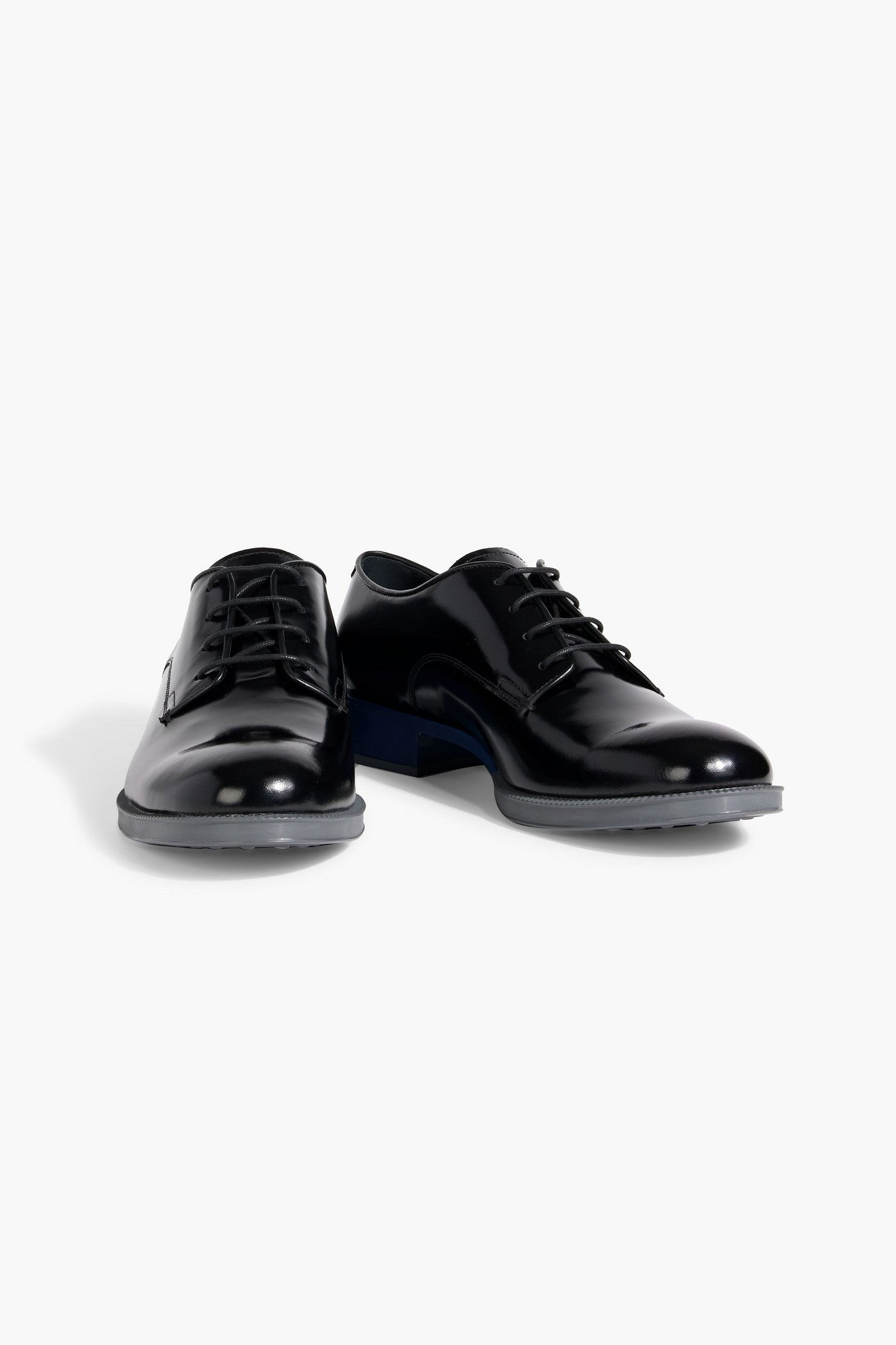 Tod's Color-Block Glossed-Leather Brogues Black Women's