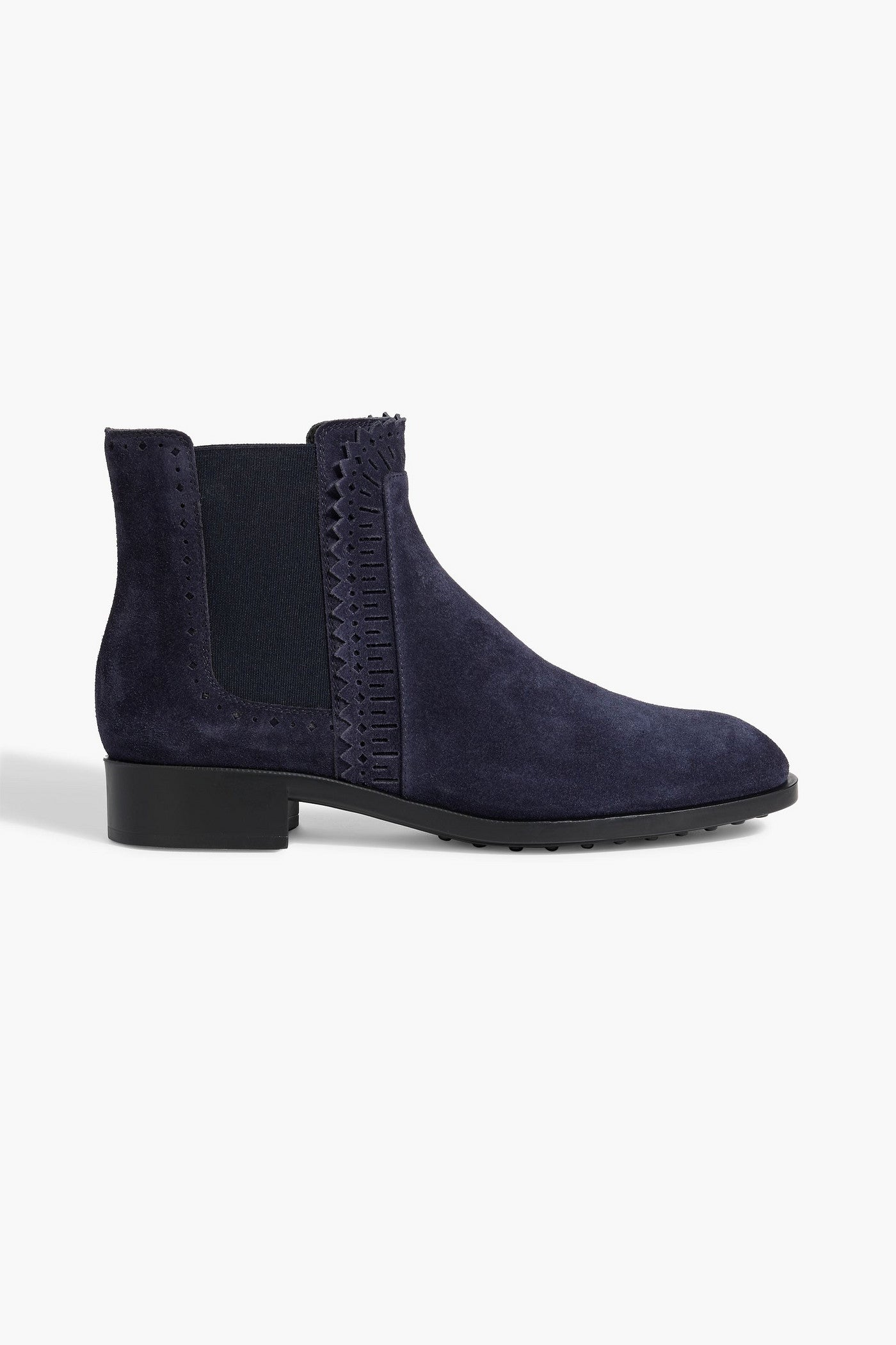 Tod's Laser-Cut Suede Chelsea Boots Navy Women's