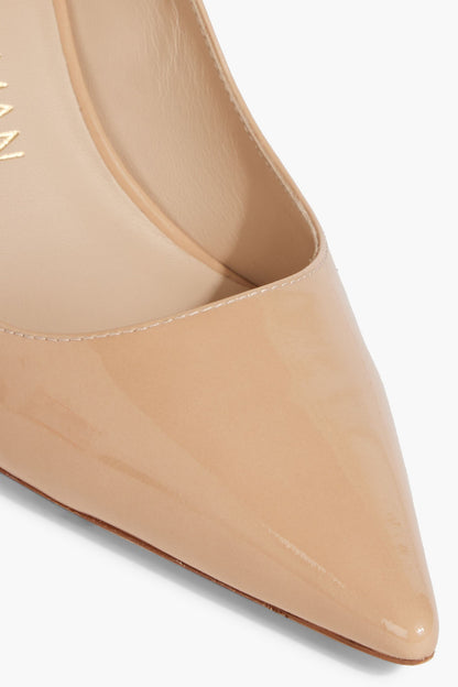 Stuart Weitzman Stuart 85 Patent-Leather Pumps Beige Women's