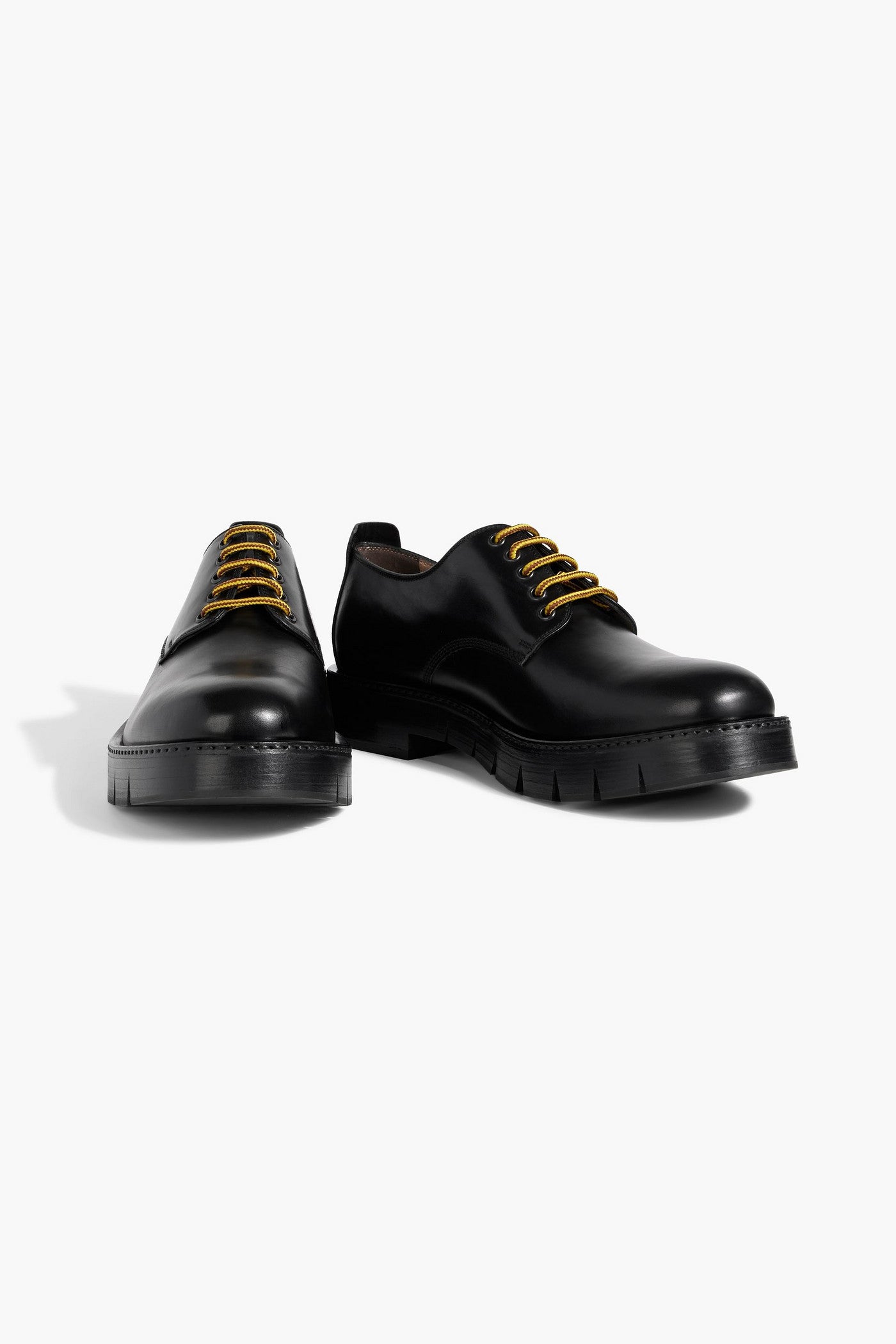 Ferragamo Rudy Leather Derby Shoes Black