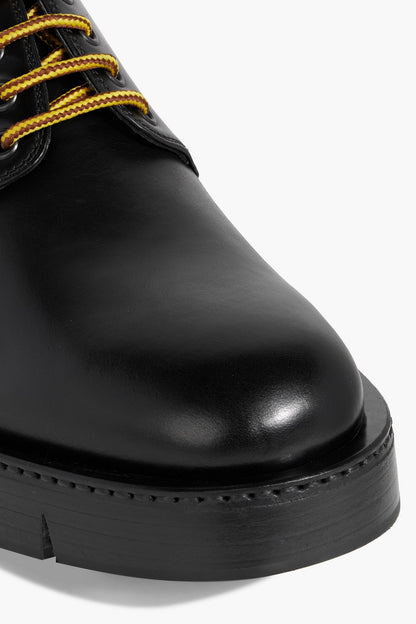 Ferragamo Rudy Leather Derby Shoes Black