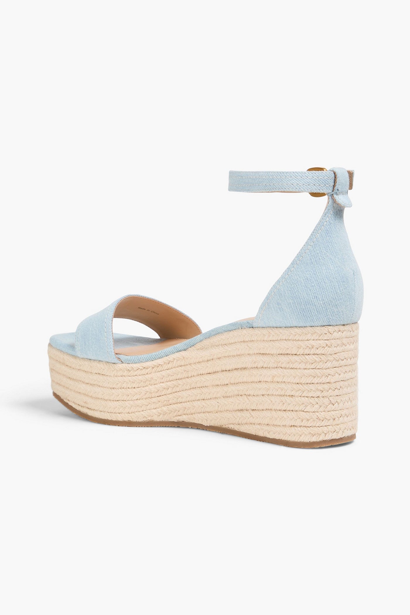 Veronica Beard Gianna Denim Espadrille Wedge Sandals Light Denim Women's