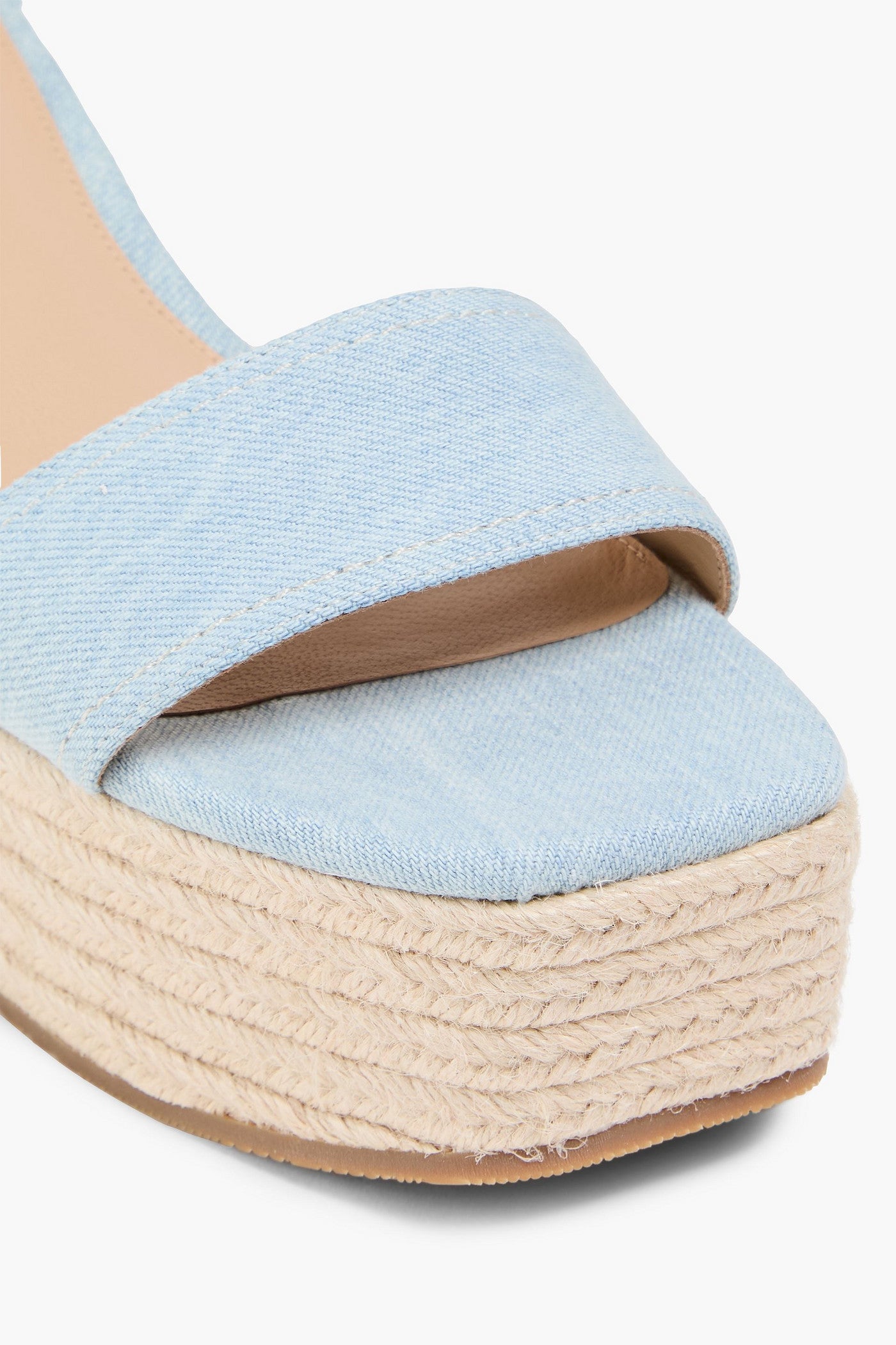Veronica Beard Gianna Denim Espadrille Wedge Sandals Light Denim Women's