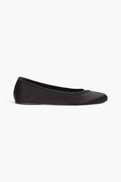 Loulou Studio Frano Satin Ballet Flats Black Women's