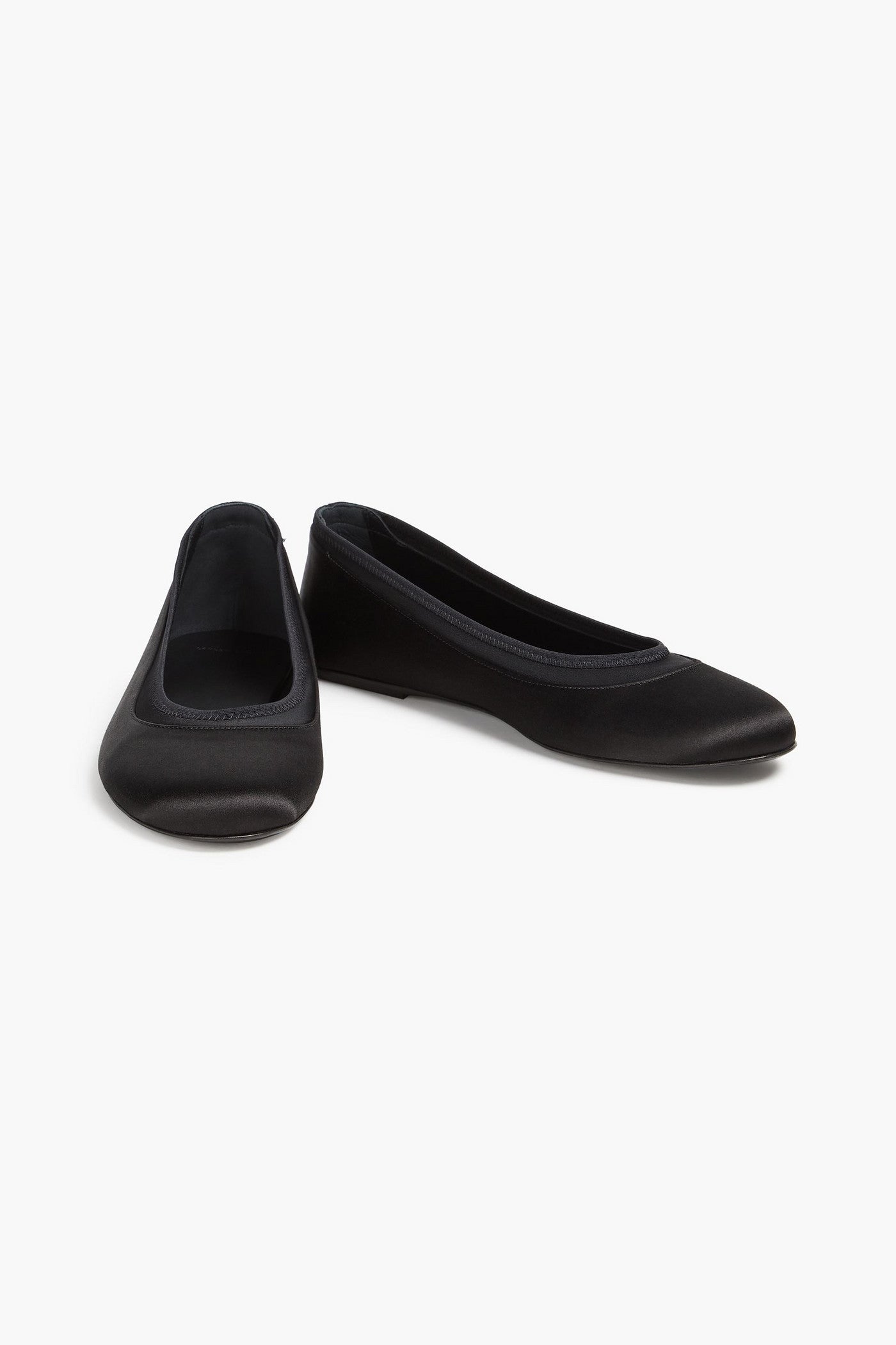 Loulou Studio Frano Satin Ballet Flats Black Women's