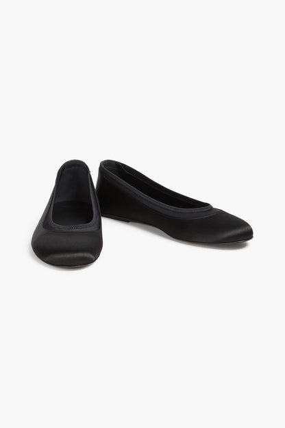 Loulou Studio Frano Satin Ballet Flats Black Women's