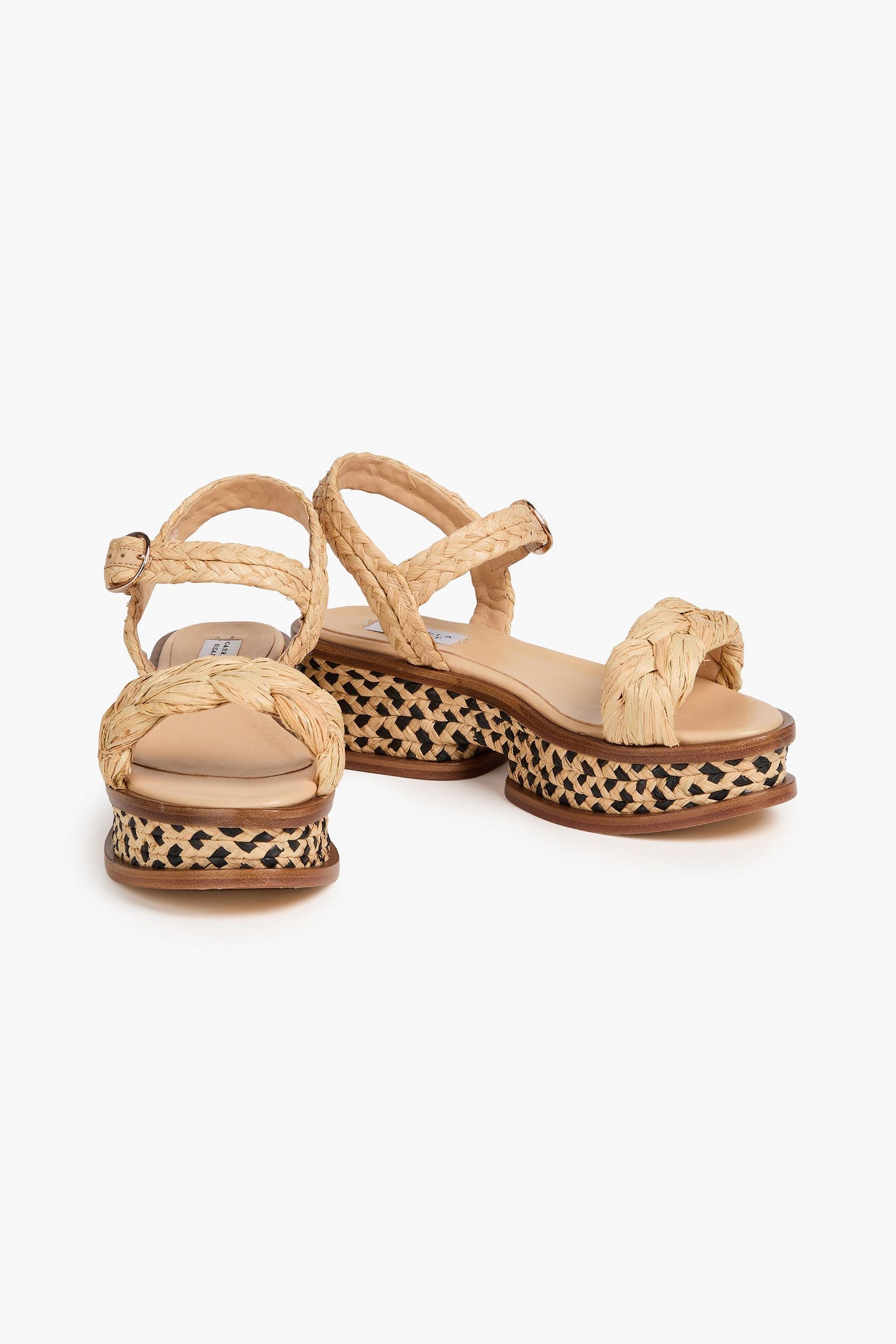 Gabriela Hearst Michael Raffia Platform Sandals Beige Women's