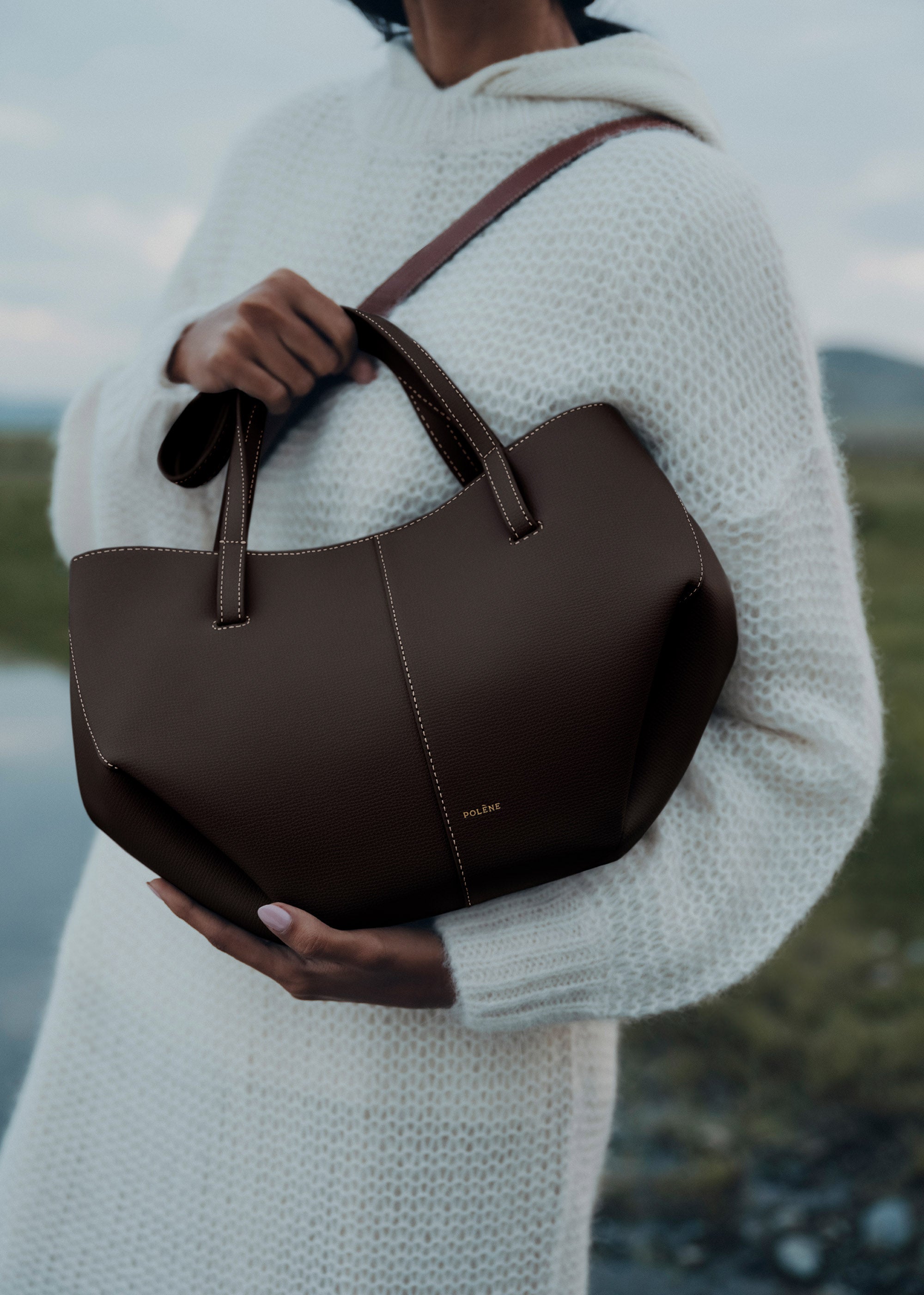 Polene Cyme Mini Textured Ebony