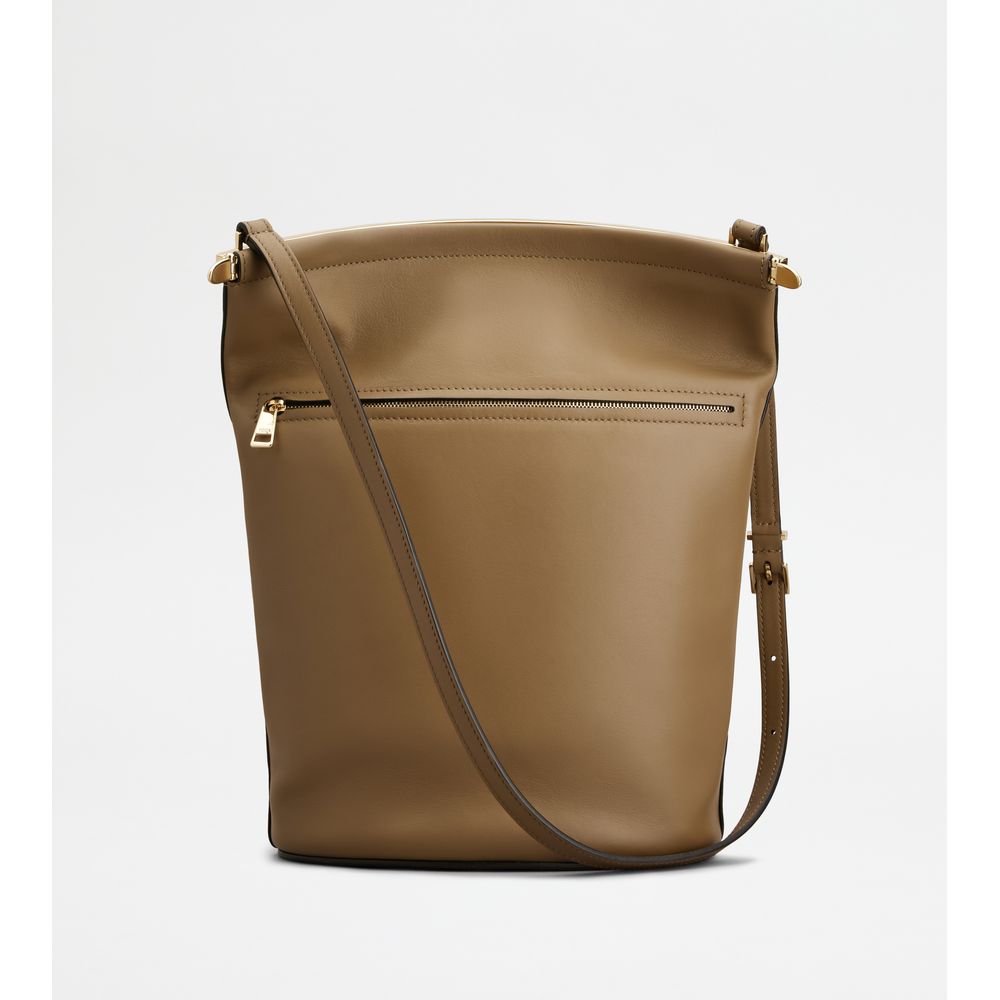 Tods Magenta Bag Bucket Bag In Leather Small Brown