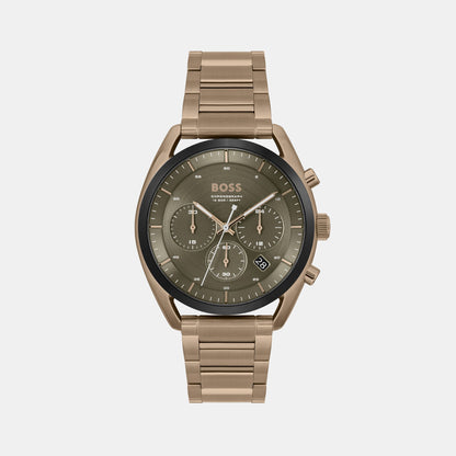 Boss Top Men Quartz Green Dial Chronograph Stainless Steel Watch 1514094