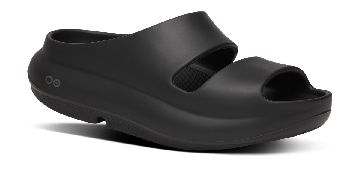 Oofos Women's Two-Strap Sandal Black