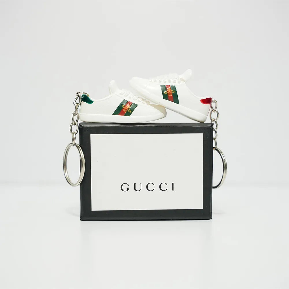 3D Sneaker Keychain With Box - Gucci White