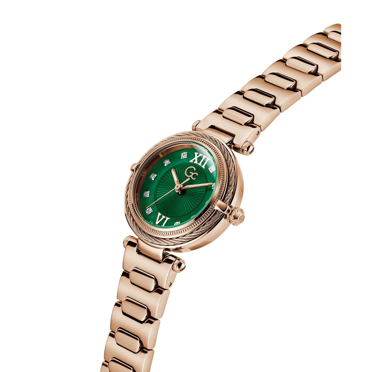 Gc Vogue Cable Green Round Quartz Women Watch Z57003L9