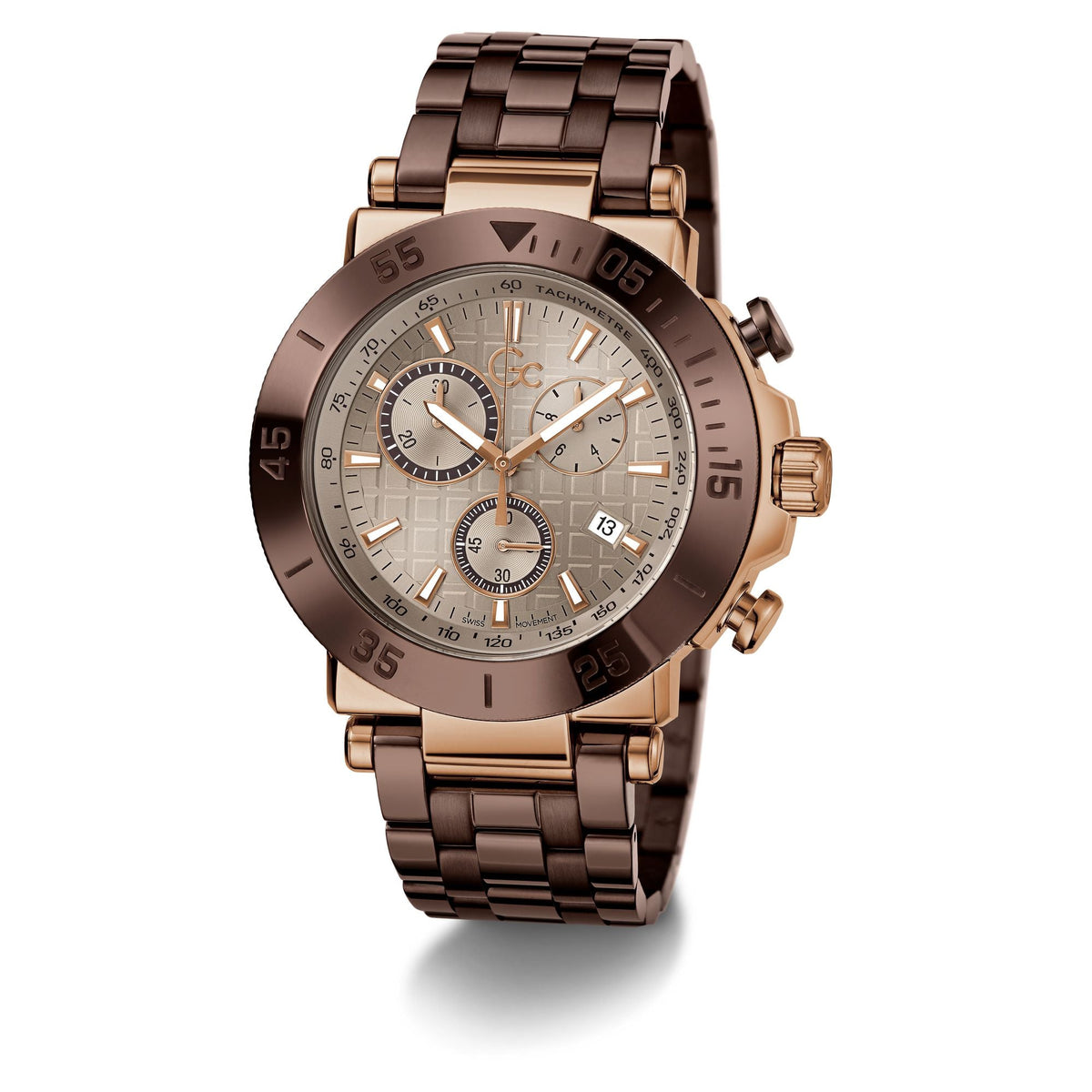 Gc One Sport Beige Round Quartz Men Watch Y70010G1