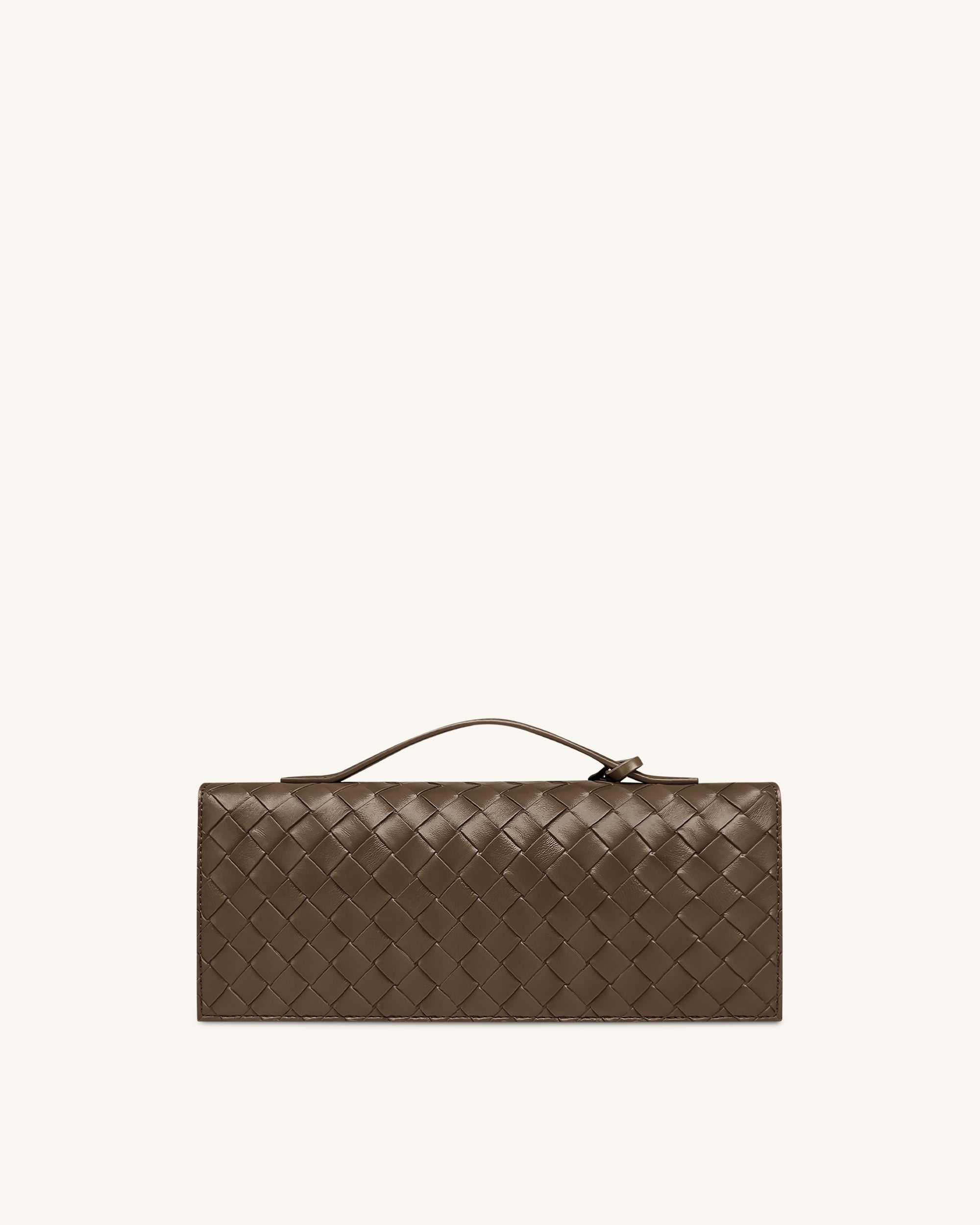 Jw Pei Celeste Woven Textured Envelope Top Handle Bag Mocha Brown