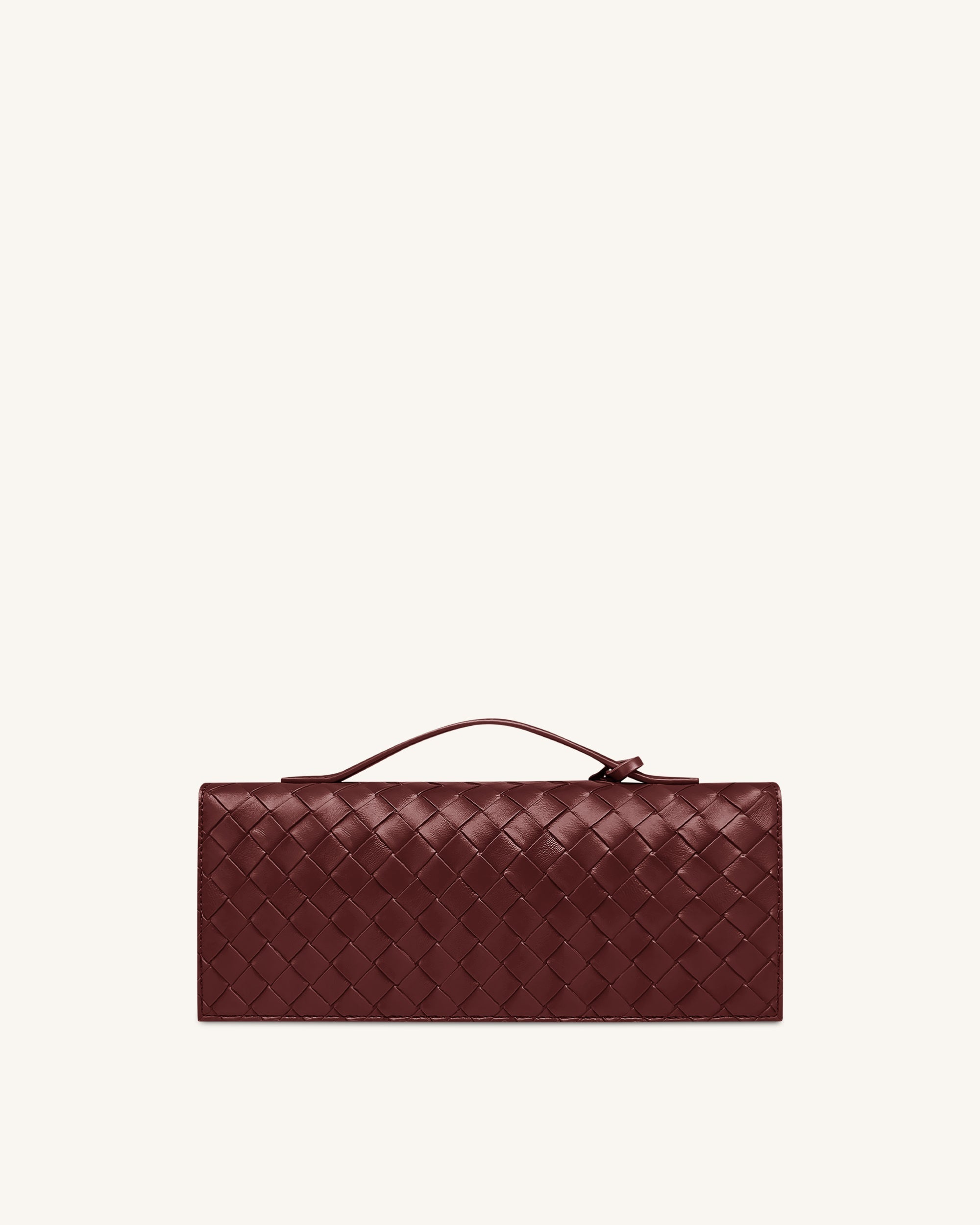 Jw Pei Celeste Woven Textured Envelope Top Handle Bag Burgundy