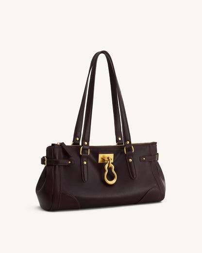 Jw Pei Yvette Elongated Tote Bag Dark Brown