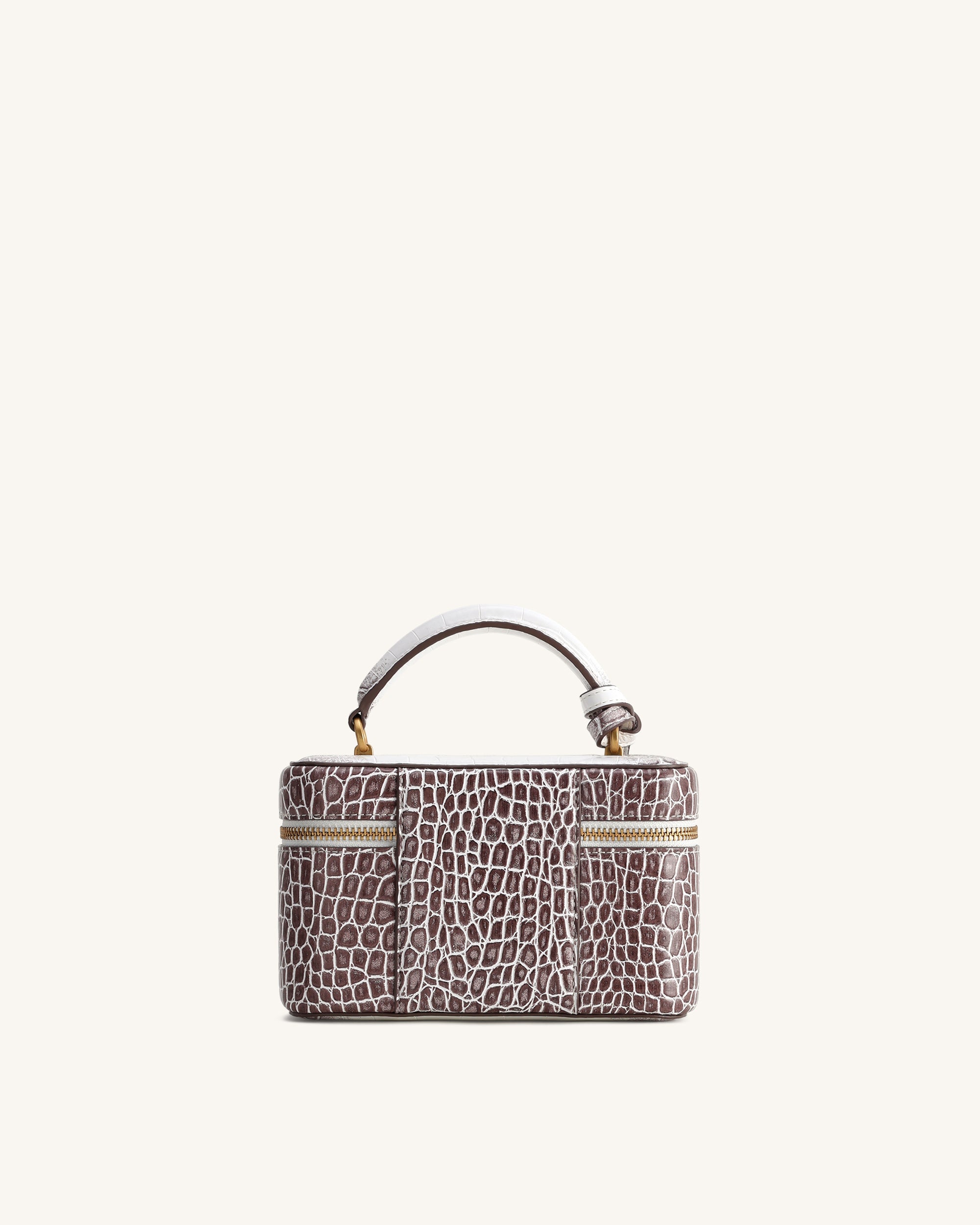 Jw Pei Cleo Box Shape Top Handle Bag White Croc