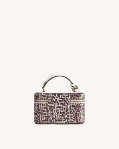 Jw Pei Cleo Box Shape Top Handle Bag White Croc