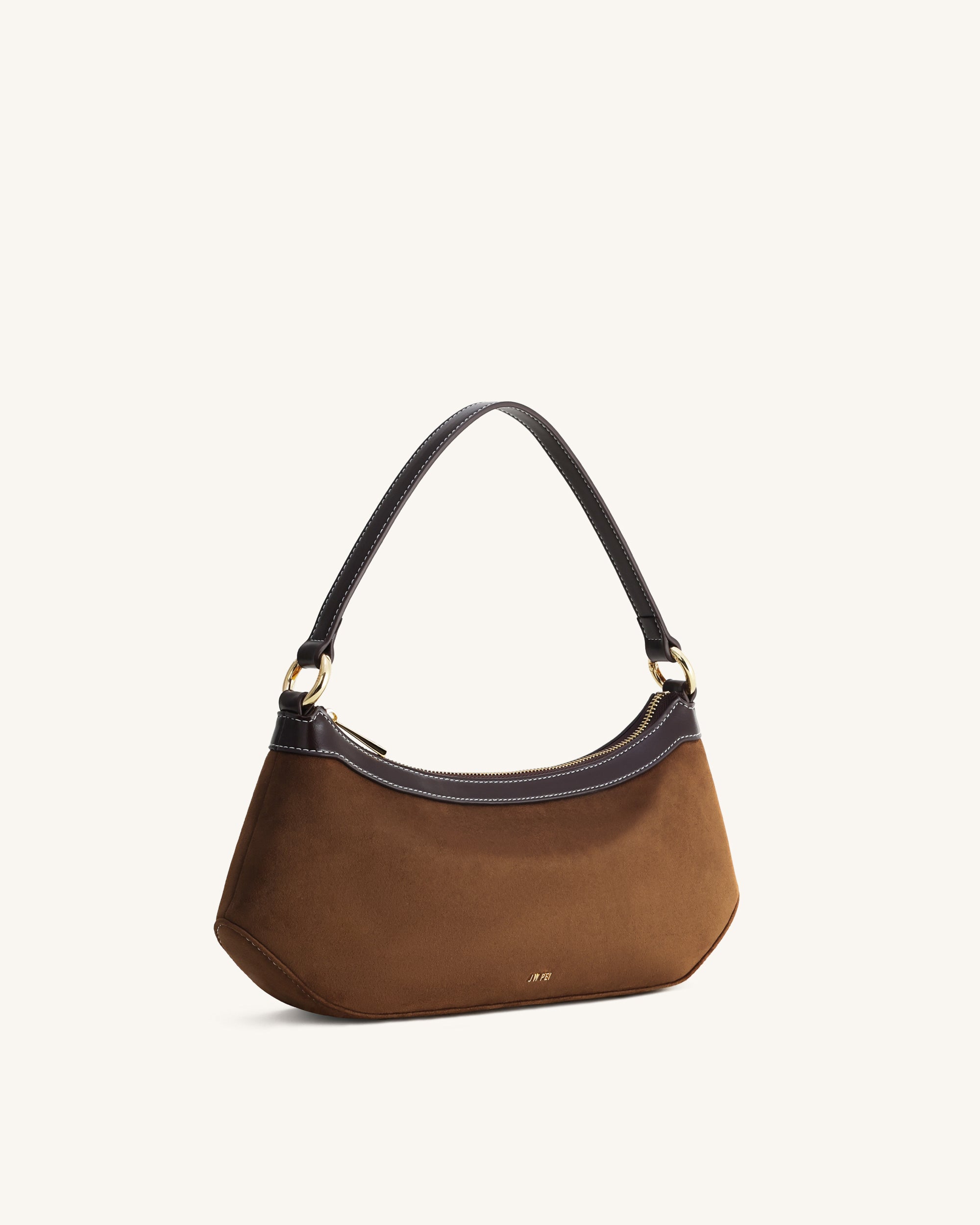 Jw Pei Lily Faux Suede Shoulder Bag Dark Brown