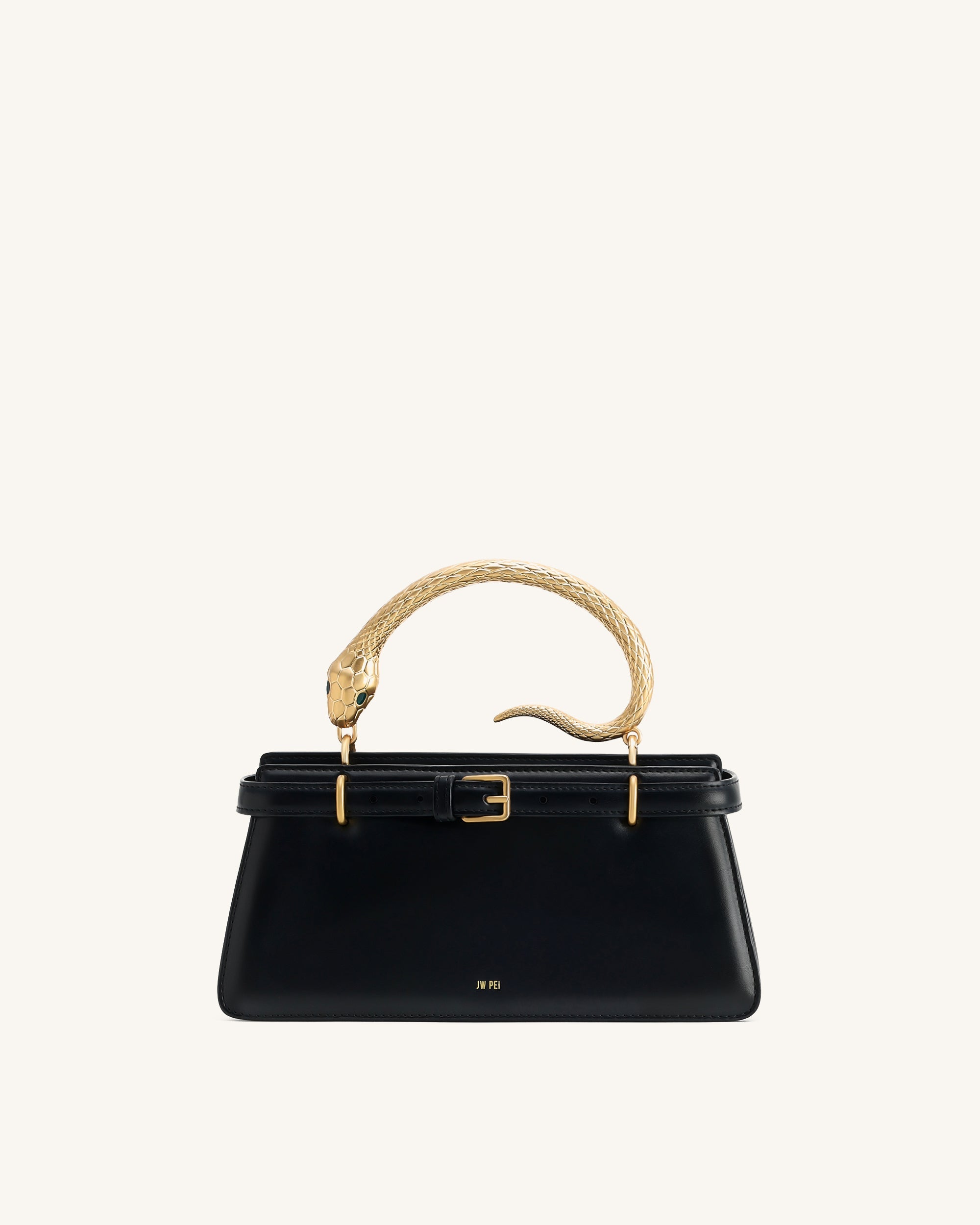 Jw Pei Elena Snake Handle Top Handle Bag Black