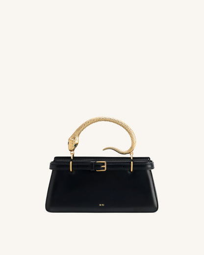 Jw Pei Elena Snake Handle Top Handle Bag Black