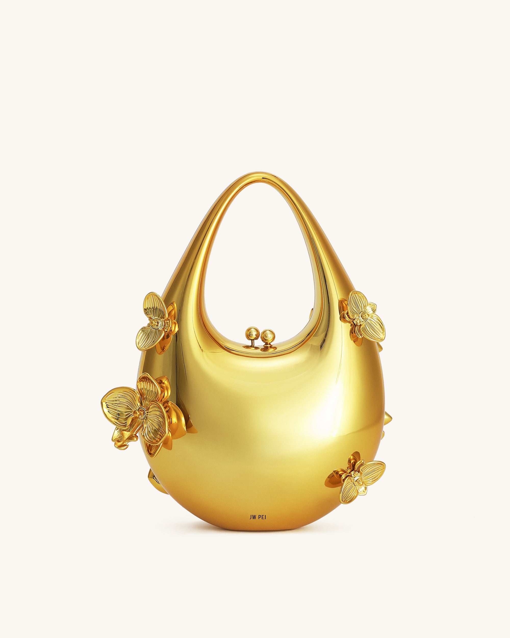 Jw Pei Lydia Floral Embellished Handbag Gold