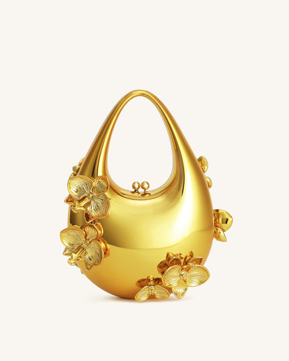 Jw Pei Lydia Floral Embellished Handbag Gold